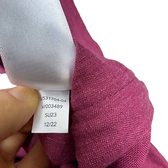 Athleta Retreat Linen Pant size 6 Coffeeberry Pink Jogger Pockets - Picture 4 of 7